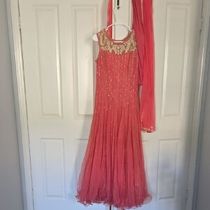 Elegant Pink Embellished Gown